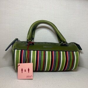 Matt & Nat Olive Green Striped Satchel